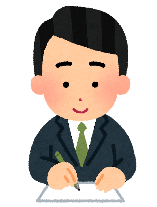店頭で受付作業をしている